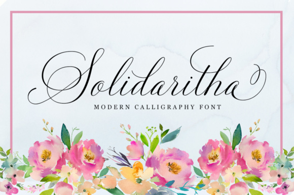 Solidaritha Font: Elegant Calligraphy for Handmade Products