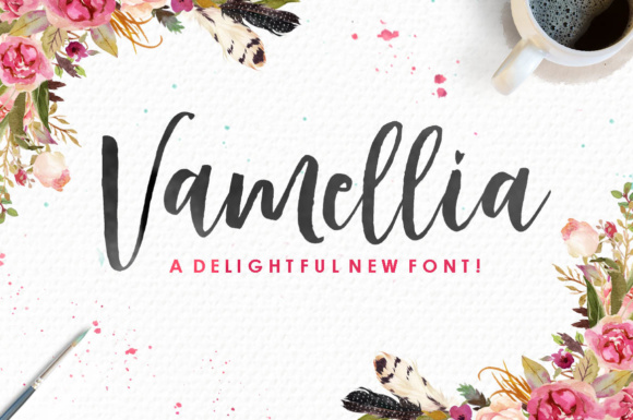 Vamellia Review: A Brush Script Font with Editorial Charm